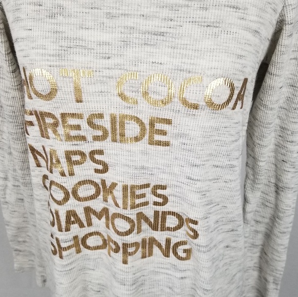 Aerie Other - AERIE Gray Gold Hot Cocoa Night Shirt Sleepwear